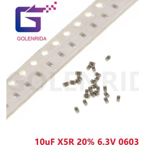 100pcs/Lot 10uF X5R 20% 6.3V 0603 106 SMD Film Chip Multilayer Ceramic Capacitor