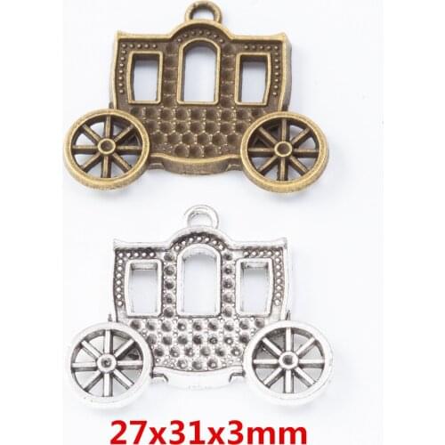 15 pieces of retro metal zinc alloy car pendant for DIY handmade jewelry necklace making 7622