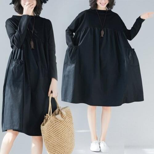 2019 New Arrive Spring Maternity Dress Woman Casual Large Size Dress With Pocket Pregnant Woman Maternity Dress MD-00938