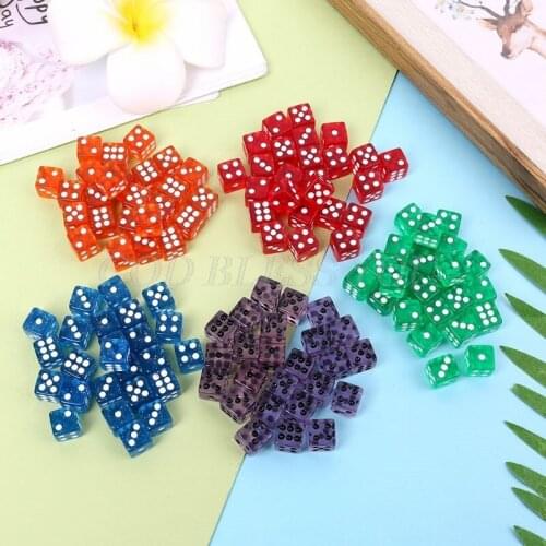 25Pcs/Set New Party Game Dice 12 Square Transparent Dices Colorful Club Play Gifts For Dungeon D & D Desktop Table Games