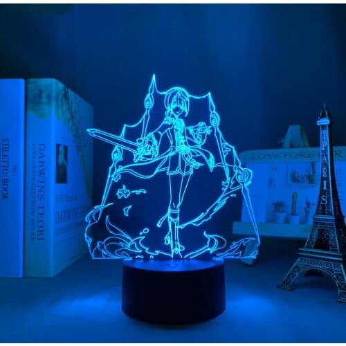 3d Led Lamp xingqiu Genshin Impact for Child Bedroom Decoration Kids Birthday Gift Room Decor Genshin Impact Led Light Bedside