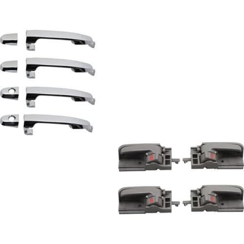 8PCS CHROME EXTERIOR AND BROWN Interior door handle for TOYOTA Corolla 03-08 RH:69205-12200-A2 LH:69206-12200-A2