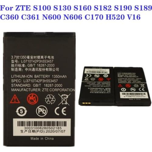Li3710T42P3H553457 Battery For ZTE S100 S130 S160 S182 S190 S189 C360 C361 N600 N606 C170 H520 V16 Phone Battery High Quality