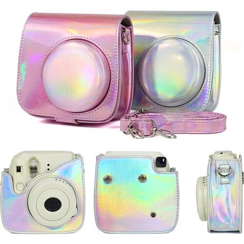 Besegad PU Leather Storage Carrying Protective Pouch Bag Case w/Shoulder Strap for Fujifilm Instax Mini 8 8+ 9 Fuji film Cameras