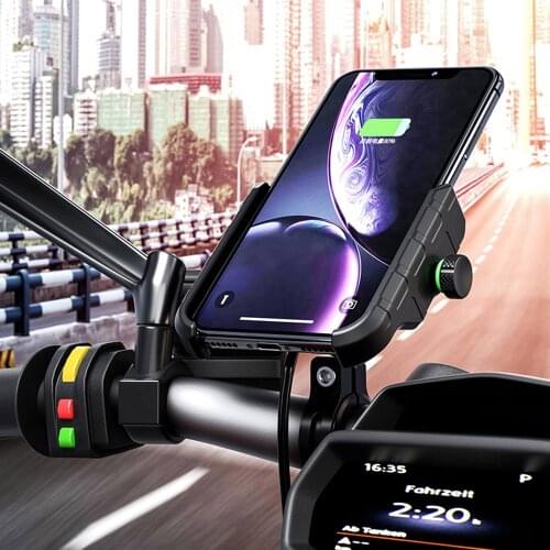 Motorcycle Mobile Phone Holder Stand Wireless Charger Motorcycle Charger Mount Bracket For Samsung Galaxy S10 S10+ S10E S9 S9