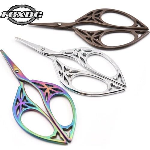 Leaf Design High Quality Sewing Scissors DIY Sewing Supplies and Accessories Golden Craft Scissors Cross Stitch Scissors Yarn