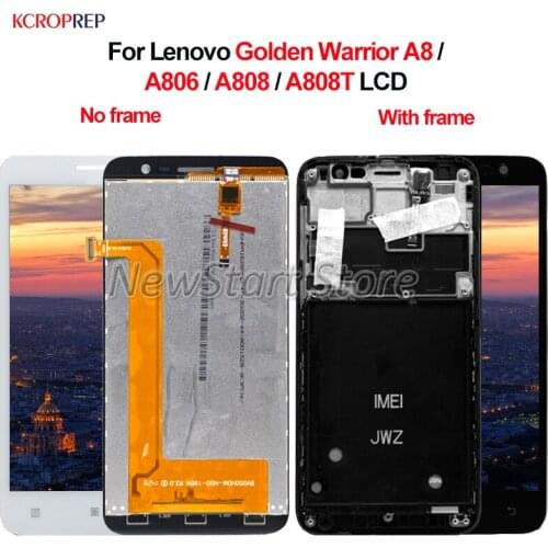 For Lenovo Golden Warrior A8 A806 A808 A808T LCD Display Touch Screen Digitizer Assembly For Lenovo A8 A806 A808T A808 lcd 5.0"