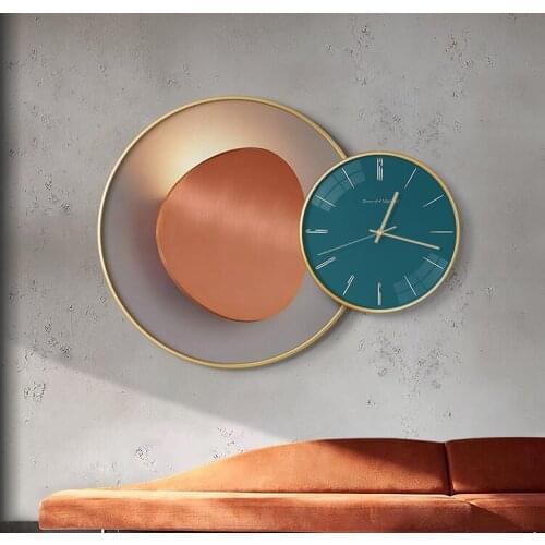 European Wrought Iron Painting Wall Clocks Wall Ornaments Home Livingroom Wall Sticker Decoration Hall Hotel Wall Mural Crafts