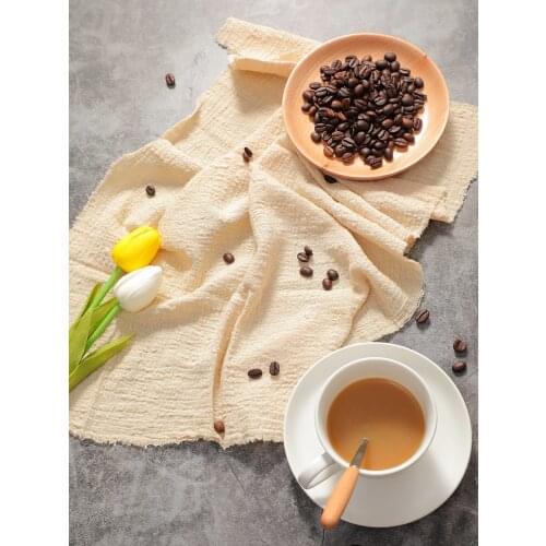 INS Shooting Props Japanese Cotton And Linen Texture Tea Towel Cloth Tablecloth Posing Food Photo Background Photography Props