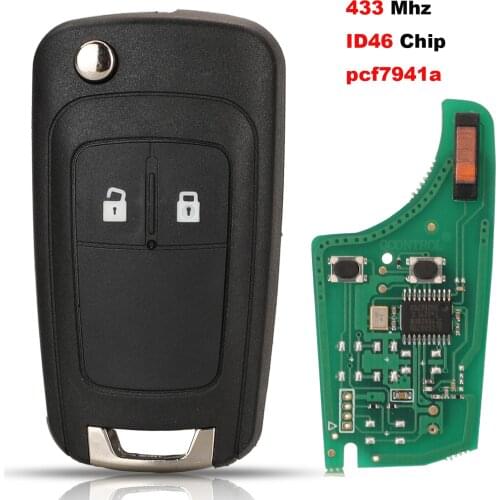 Jingyuqin 2B Car Remote Key For Vauxhall Opel Zafira Astra 433mhz ID46 Pcf7941a Corsa D/Meriva B G4-AM433TX