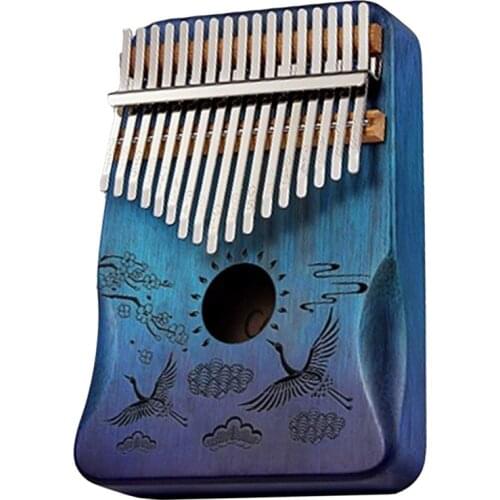 Kalimba mahogany body thumb piano 17 Keys Finger Gradient Blue Musical Instrument best quality musical instrumentos musicales