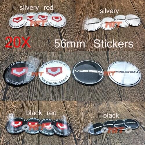 20pcs/Set 56mm 2.2inch Wheel Hub Caps Wheel Emblem badge cover Stickers Auto Emblem for Black/Silvery/Black Red/Silvery Red