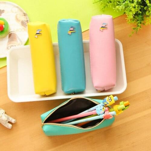 Rainbow Horse Pen Case Pencil Bag PU Material Zip Storage Pouch Organizer for Pens Eraser Stationery Office School Student A6345