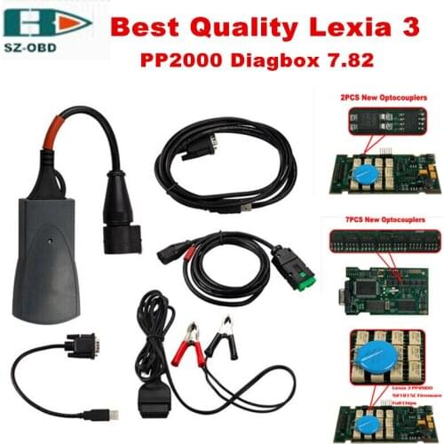 Best Lexia 3 Full Chip Lexia3 V48/V25 Newest Diagbox V7.83 PP2000 Lexia-3 Firmware 921815C for P-eugeot/C-itroen Diagnostic Tool
