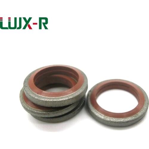 LUJX-R Combined Bonded Washer Seal Gasket FKM Ring M6/8/10/12/14/16/18/20-M60 Corrosion Resistance Galvanized Metal+Fluorine
