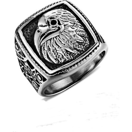 BUDROVKY Fashion 2020 Titanium Steel Eagle Ring Stainless Steel Retro Animal Eagle Ring Jewelry Customization Wholesale