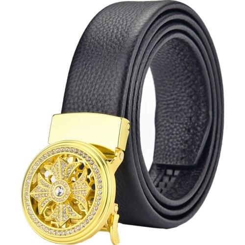 Mens Belt Fashion Boss Business Casual Rhinestone PU Lengthen Male Work Attendance Waist Belt Free Shipping