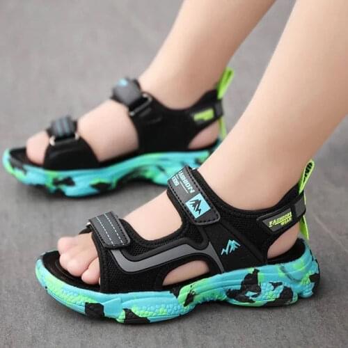 New 2021 Summer Kids Sandals Fashion Sandalias Childrens Shoes Non-slip Soft Bottom Leather Boys Sandals for Children