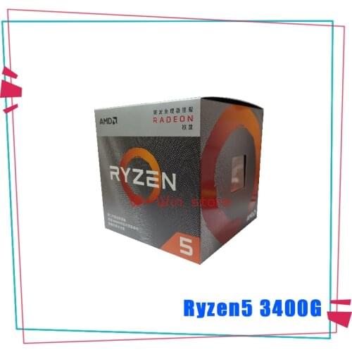 NEW AMD Ryzen 5 3400G R5 3400G 3.7 GHz Quad-Core Eight-Thread 65W CPU Processor YD3400C5M4MFH Socket AM4 With Cooler Cooling Fan