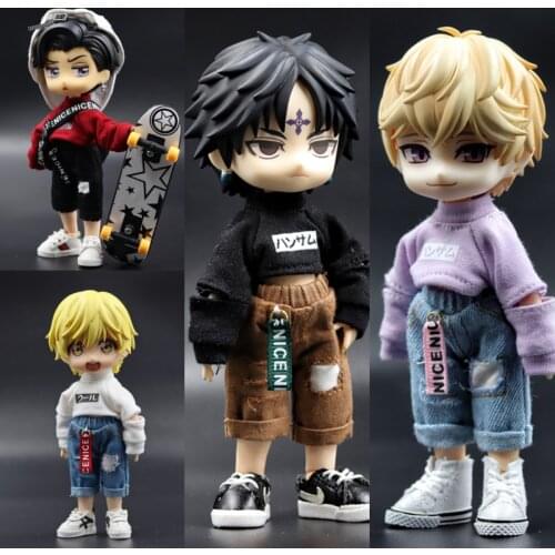 Ob11 baby clothes GSC clay man DDF Molly BJD YMY body9 ripped sweatshirt ripped pants doll clothes Doll Accessories