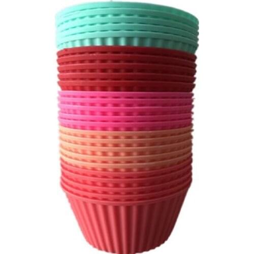 Single Round Silicone Muffin Cup Cake Mould Jelly Pudding Mould Reuse DIY baking tools 7cm