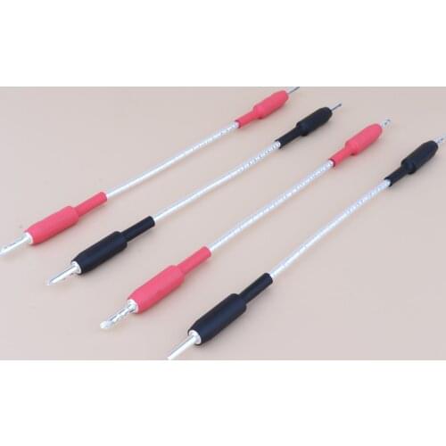 Preffair OCC Silver plated Silver foil twist Jump cable Bridge Cable for speaker banana to banana plug