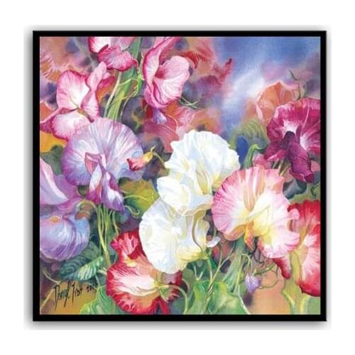 Needlework,DIY DMC Cross stitch,Set For full embroidery kit,colorful iris flower print pattern cross-stitch gift home decor