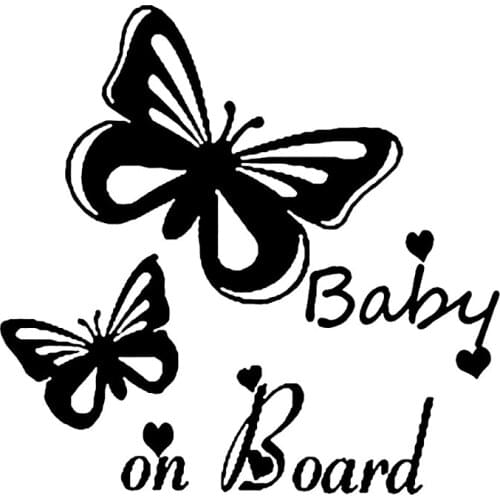 S51216 Various Sizes/Colors Car Stickers Vinyl Decal Buterfly Baby On Board Motorcycle Decorative Accessories Waterproof