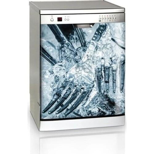 Self Adhesive Wallpapers Renovation DIY PVC Stickers On Dishwasher Waterproof Home Decor Decal HD Print Silver Fork Art Picture