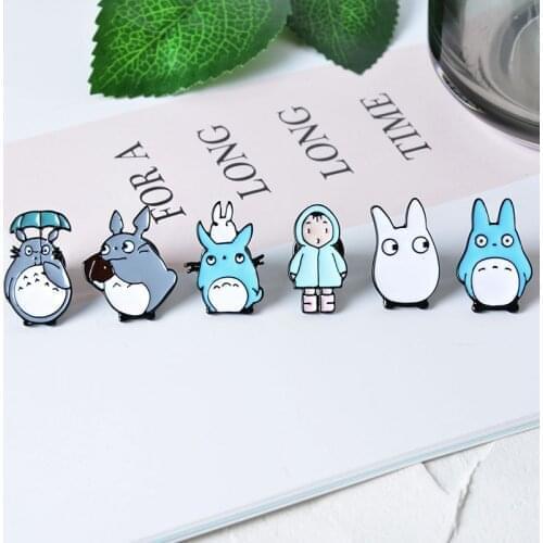 Mixed 7pcs/ lot top quality new color cartoon metal enamel Totoro pin badge