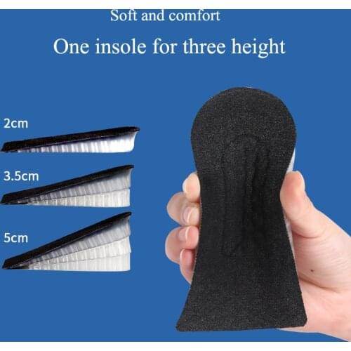 Increased height Insoles Three-Layer Detachable Lift Pad Comfortable Shock Absorption for Men Women Height Adjustable