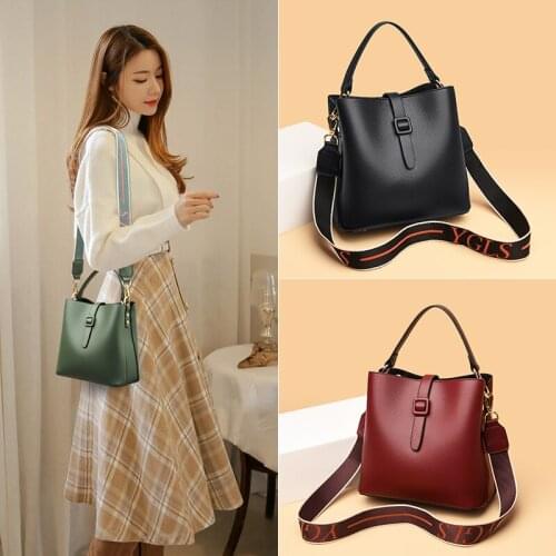 Bags For Women 2021 Simple Fashion Multifunctional Lady Bag Trendy Versatile Shoulder Bag Large Capacity Female Bucket Bag Black