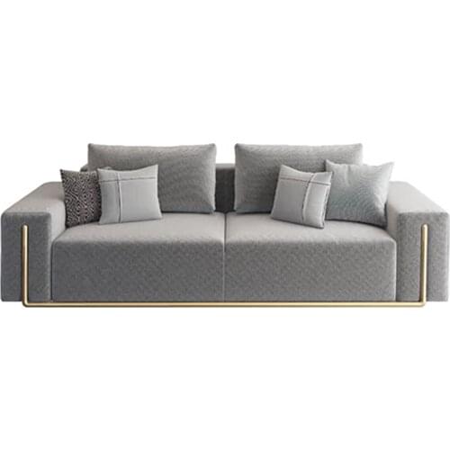 Light luxury post-modern simple small apartment sofa living room combination furniture set fabric Nordic leather single