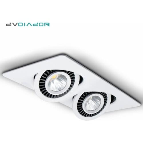 Double Head Spot Lights Dimmable LED Ceiling Downlight 10W 20W 24W Adjustable Recessed Ceiling lamp For Kitchen Bedroom Led Lamp