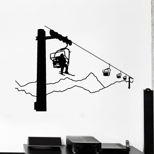 Living Room Vinyl Wall Decal Ski Resort Winter Sport Mountain Relax Stickers Home Decor Bedroom Poster Mural A592