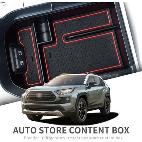 Interior Center Console Armrest Storage Box For Toyota RAV4 2019 2020 RAV 4 Car Organizer Accessories