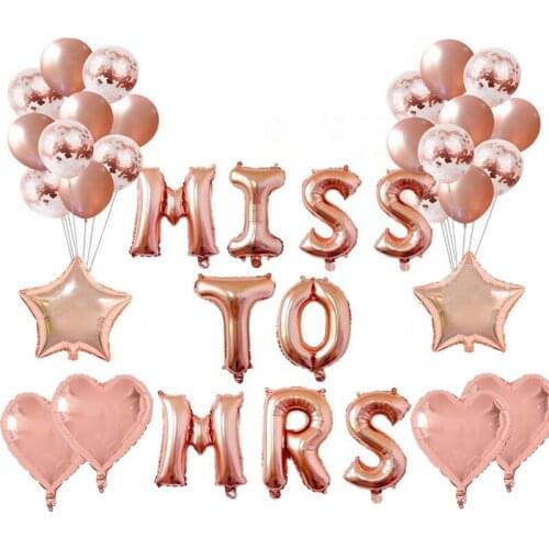 Rose Gold Heart Foil Balloon Number Latex Balloon Confetti Helium Balloon Wedding Bachelorette Birthday Party Baby Shower Toys