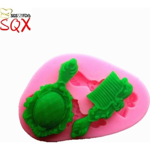 Gem Mirror & comb 3D silicone Cake Candy Mold Chocolate Candy Jello Biscuit Mould Cake Decoration SQ16124