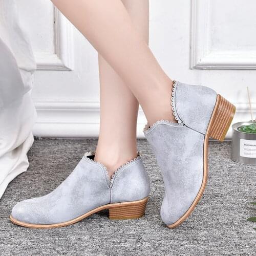 High Quality Women Chelsea Boots Female Block High Heels Ankle Boots 2018 Fashion Suede Brogues Winter Shoes Woman Zapatos Mujer