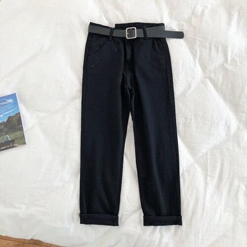 2020 Womens Boyfriend Jeans for Women Black White Khaki Blue Jeans Woman Streetwear Straight Denim Pants Woman Jean Femme Mujer