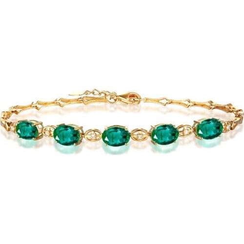 MENGYI Luxury Retro Antique Oval Green Zircon Golden Bracelet Womens Wedding Jewelry 9 2 5 Hand Chain Holiday Gifts Wholesale