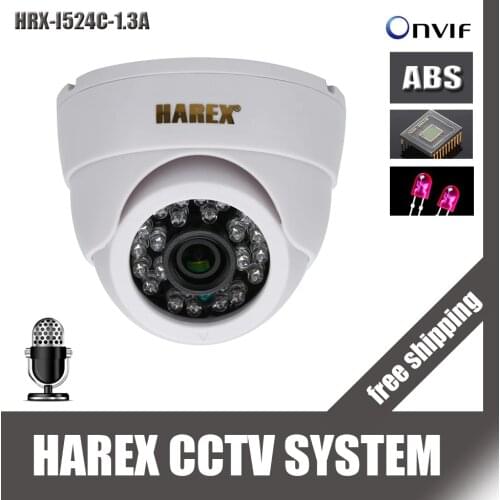 1280*960P 1.3MP 24pcs IR leds IP Dome Camera with audio ONVIF indoor IR-CUT Night Vision Plug and Play, free shipping