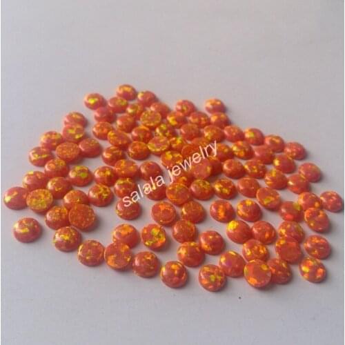 200pcs /lot AAA Grade Polymer Impregnated 3mm OP31 Mexico Round Cabochon Fire Opal, Synthetic Fire Round Cabochon Opal Stone