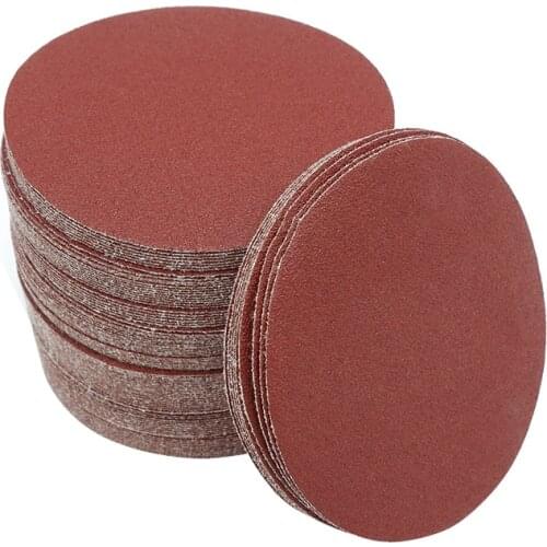 3pcs Polishing Sandpaper Disc Grit 80 Red Sand Sheets Flocking Round Sanding Paper 100mm 125mm 150mm 180mm 230mm Abrasive Tools