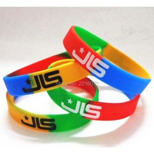 300pcs four-color segment JLS wristband silicone bracelets free shipping by DHL express