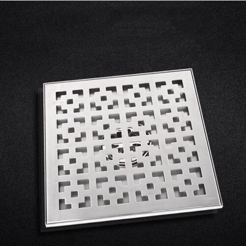304 Stainless Steel 20cm*20cm Square Floor Drain Project Large Displacement Deodorant Floor Drain Outdoor