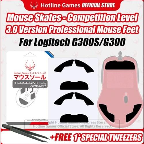 Hotline Games 3.0 Competition Level Mouse Skates Mouse Feet Pad Replacement Feet for Logitech G300S/G300 0.28mm/0.6mm Thickness