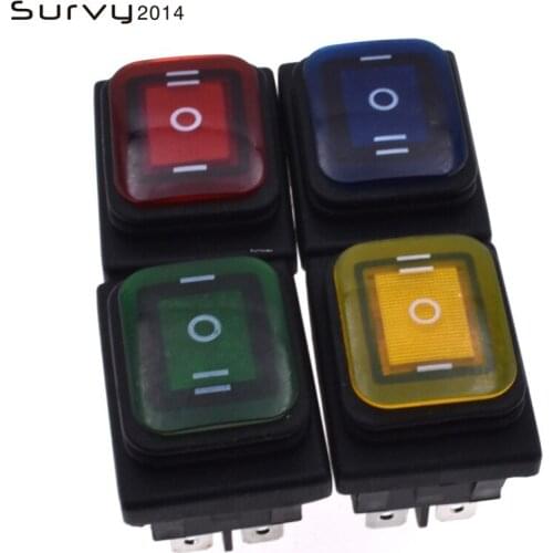 4pcs Durable Rocker Toggle Switch Mayitr On-Off-On 6 Pins 12V DC Car Boat Automobiles Waterproof LED Latching Switches
