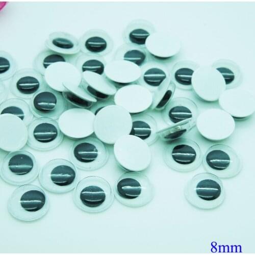 With Self-adhesive 500pcs 8mm Round Wiggly Wobbly Googly Plastic Doll Eyes For Doll Toy/Scrapbook Handmade DIY Crafts