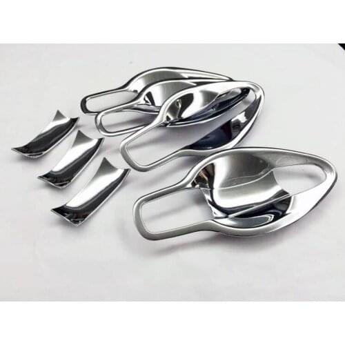 8Pcs/set Car Exterior Door Handle Bowl Frame Trim Cover Sticker Styling For Nissan Murano 2015-2017 ABS Bright Silver
